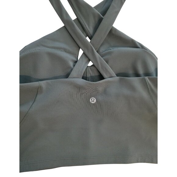 Lululemon Align Keyhole Halter Nulu Forest Green Tank Top Sz 10 - Picture 6 of 7